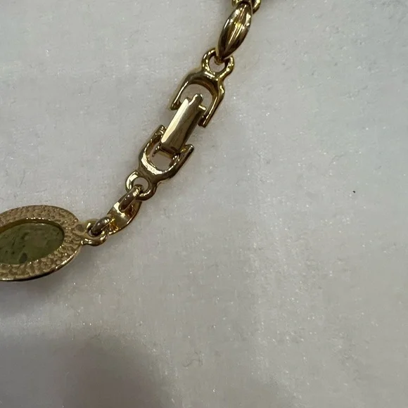 Egyptian Revival Vintage Multicolor Stone Scarab Necklace - Picture 6 of 7